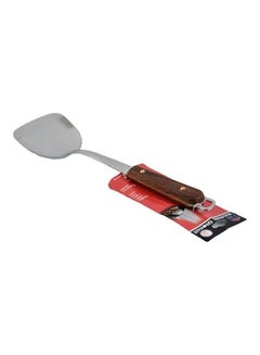 Buy Kitchen Utensils Flat Spoon Silver/Brown 36cm in Saudi Arabia