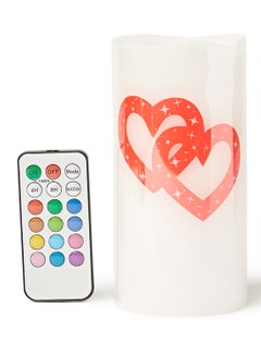 Buy 3-Piece Battery Operated With Remote LED Candle Set White 15 x 7.5cm in UAE