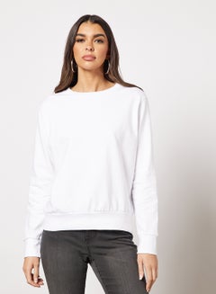 Buy Basic Sweatshirt White in Saudi Arabia