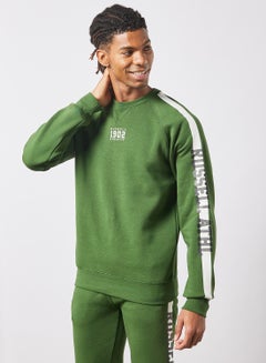 Buy Contrast Stripe Sweatshirt Green in Saudi Arabia