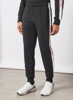 Buy Contrast Stripe Sweatpants Black in UAE