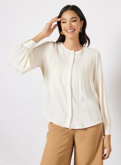 اشتري Hevira Long Sleeve Blouse أبيض في الامارات