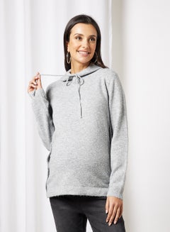 اشتري Maternity Knit Nursing Hoodie رمادي في السعودية