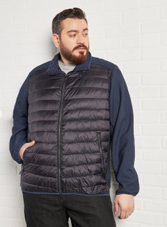 اشتري Plus Size Quilted Puffer Jacket أسود في الامارات