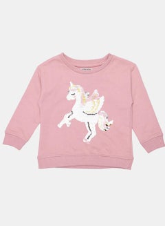 Buy Fashion Cotton Blend Sweatshirt Pink in UAE