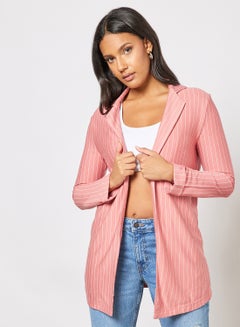Buy Striped Jackets With Long Sleeves Pink in Saudi Arabia