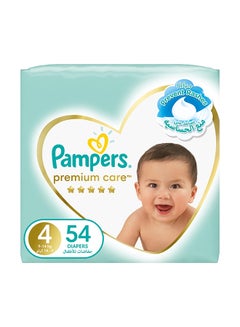Buy Premium Care Diapers, Size 4, 9-14 Kg, The Softest Diaper And The Best Skin Protection, 54 Baby Diapers in UAE