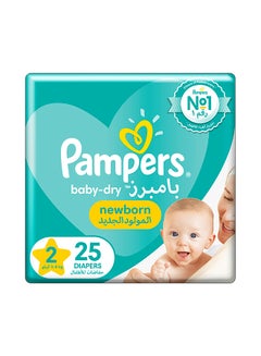 Buy Baby-Dry Diapers, Size 2, Newborn, 3-8Kg, 25 Baby Diapers in Saudi Arabia