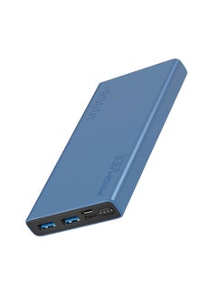 اشتري باور بانك صغير الحجم للشحن الذكي بقدرة 10000 مللي أمبير/ساعة مع مخرج USB مزدوج أزرق 10000 mAh أزرق في مصر