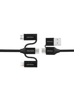 Buy 6-in-1 Hybrid Multi-Connector cable for Charging & Data Transfer 1.2M Black in Saudi Arabia