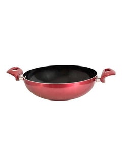 Buy Ceramic Deep Wok Pan Red 32cm in Saudi Arabia