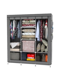 Buy Portable Bedroom Wardrobe Grey 130x175x45centimeter in UAE