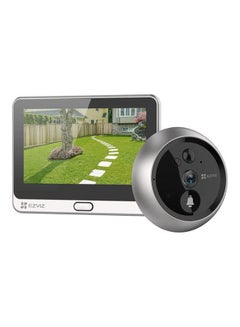 Buy DP2C 1080p Video Door Viewer Peephole Camera, 4.3" Color Screen Display, Built in mic, Rechargable Battery, 2 Way Audio, PIR Motion Detection, Metal Housing, Cloud/SD, Silver | A0-6E2WPFBS in Egypt