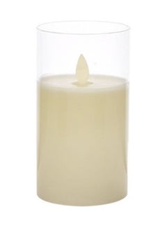 Buy Candle In Glass White 7.5x7.5x10cm in Saudi Arabia