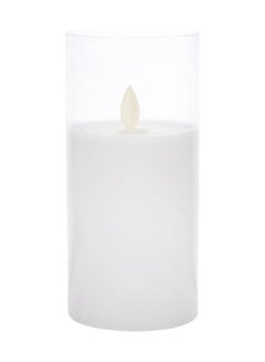 Buy Candle In Glass White 7.5x7.5x12.5cm in Saudi Arabia