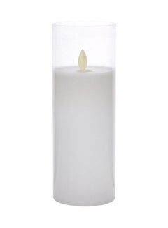 Buy Candle In Glass White 7.5x7.5x17cm in Saudi Arabia