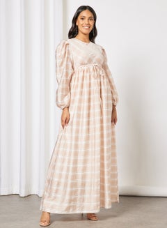 اشتري Envelop Check Maxi Dress Pale Pink في الامارات