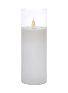 Buy Candle In Glass White 7.5x7.5x20cm in Saudi Arabia