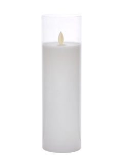 Buy Candle In Glass White 7.5x7.5x25cm in Saudi Arabia