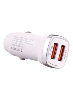 Buy New Product QC3.0 Quick Charger Dual Usb Car Charger 2 Usb Port For Mobile Phone White in Egypt