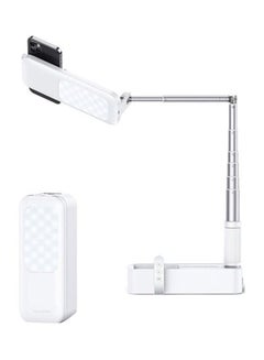 Buy Rechargeable Live Streaming Mobile Phone Stand With Light And Wireless Remote White in UAE