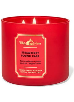 اشتري Strawberry Pound Cake 3-Wick Candle Red 411grams في السعودية