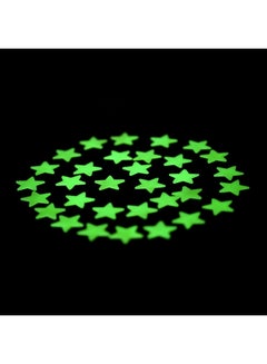 اشتري 100 ملصق جداري بتصميم نجوم تضيء في الظلام اخضر فاتح 3x3x0.20سنتيمتر في السعودية