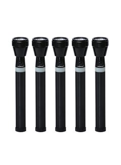 Buy 5-Piece Rechargeable LED Handheld Flashlight Torch Set Black/Blue in UAE