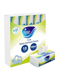 Buy Facial Tissue Soft Pack 130 Sheets X 2 Ply, Bundle Of 10 Fluffy Sterilized Tissues For Germ Protection White in Saudi Arabia