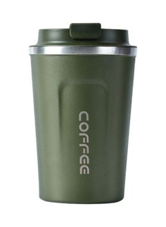 Buy Stainless Steel Insulated Thermal Coffee Cup Green/Silver 18X9.5x13cm in Egypt