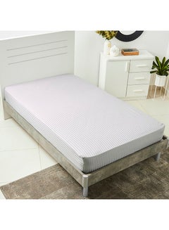 Buy Hamilton Striped Twin Fitted Sheet Cotton Grey 120x200+33cm in UAE