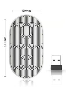 Buy Wireless Mouse - Mix Lines Black/White in Saudi Arabia