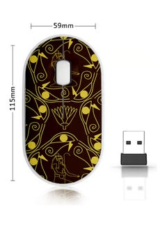 Buy Wireless Mouse - Egyptian Seamless Brown/Gold in Saudi Arabia