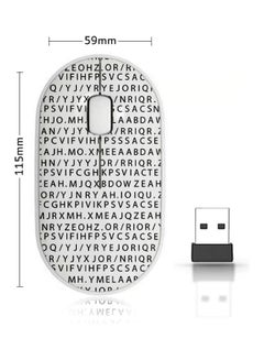 Buy Wireless Mouse - Alphabet Seamless White/Black in Saudi Arabia