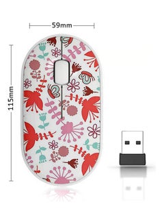 Buy Wireless Mouse - Hand Drawn Flowers Multicolour in Saudi Arabia