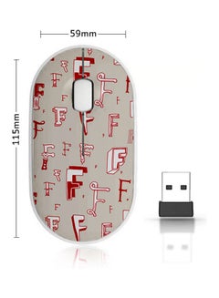 Buy Wireless Mouse - Letter F Red/White in Saudi Arabia