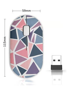 Buy Wireless Mouse - Purples Diamonds Pink/Green/White in Saudi Arabia