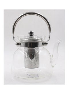 Buy Glass Teapot With Stainless Steel Filter Clear 1100ml in Saudi Arabia