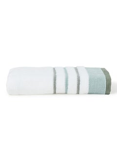 Buy Hand Towel With Cozy Style White/Sea Green 50X90cm in UAE