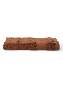 Buy Hand Towel With Zic Zac Design Border Camel Brown 50X90cm in UAE