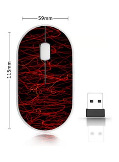 Buy Scribble Pattern Wireless Mouse Red/Black in Saudi Arabia