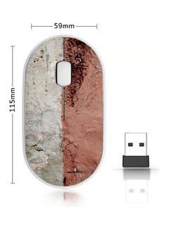 Buy Old Wall Pattern Wireless Mouse Red/White in Saudi Arabia
