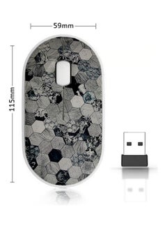 Buy Floor Shapes Pattern Wireless Mouse Grey/Black in Saudi Arabia