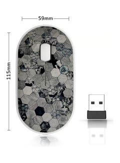 اشتري Floor Shapes Pattern Wireless Mouse Grey/Black في السعودية