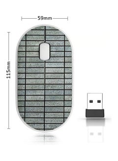 اشتري Wireless Mouse - Small Rectangle Pattern Grey/Black في السعودية