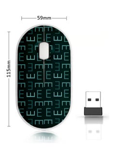 Buy Letter E Colored Wireless Mouse Green in Saudi Arabia