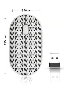 Buy Wireless Mouse - Letter W White/Black in Saudi Arabia