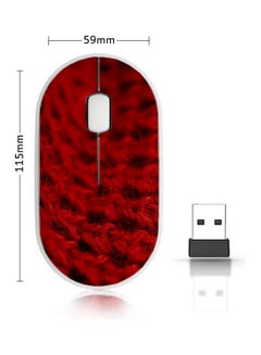 Buy Pixeld Stitching Pattern Wireless Mouse Red in Saudi Arabia