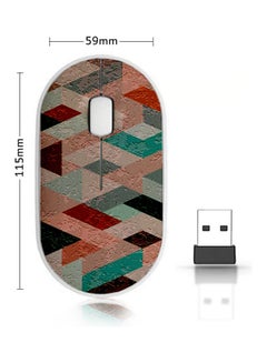 اشتري Multi Small Seamless Pattern Wireless Mouse Red/Pink/Green في السعودية