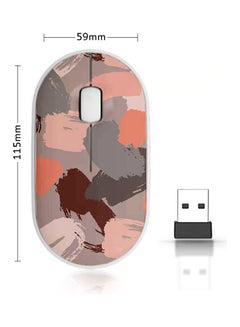 Buy Colorful Brush Pattern Wireless Mouse Grey/Pink/Brown in Saudi Arabia
